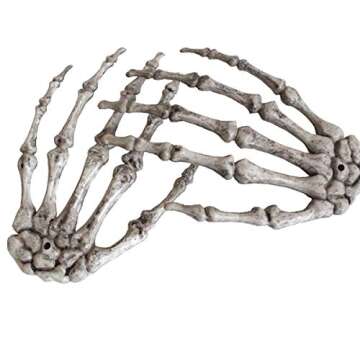 5 Pairs Halloween Skeleton Hands Realistic Plastic Fake Human Hands for Halloween Zombie Party Terro...