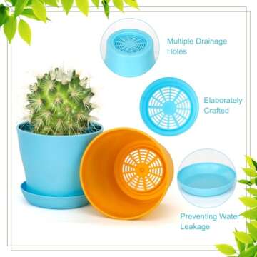 Bchjatk 8 Pcs 3.8" Plant Pots - Cute and Durable Flower Planters for Any Space