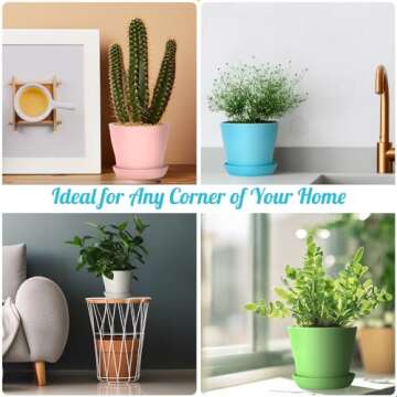 Bchjatk Colorful 3.8" Flower Pots for Indoor Gardening