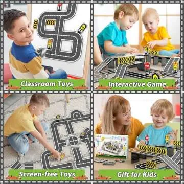 Goodtiles Magnetic Tiles Road Expansion Set, STEM Magnetic Building Blocks for Kids Ages 3-5 4-8 5-7, Preschool Learning Sensory Kids Toys for Toddler Birthday