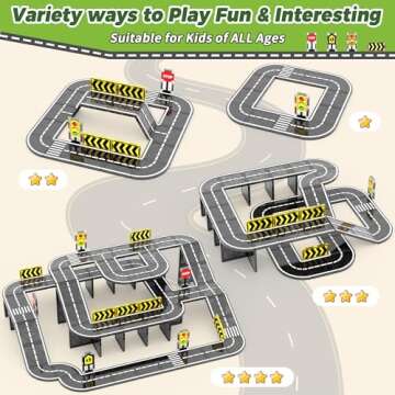 Goodtiles Magnetic Tiles Road Expansion Set, STEM Magnetic Building Blocks for Kids Ages 3-5 4-8 5-7, Preschool Learning Sensory Kids Toys for Toddler Birthday