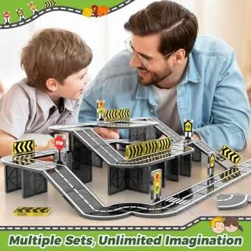 Goodtiles Magnetic Tiles Road Expansion Set, STEM Magnetic Building Blocks for Kids Ages 3-5 4-8 5-7, Preschool Learning Sensory Kids Toys for Toddler Birthday