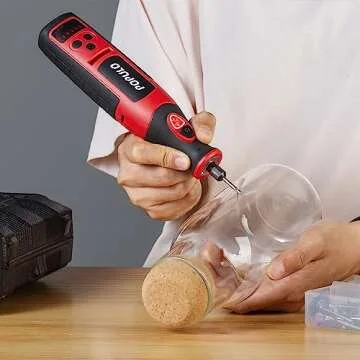 POPULO 8V Cordless Rotary Tool Kit, 5 Variable Speeds, Max Load Speed up to 25000 RPM, Powerful Engraver, Sander, Polisher, 114 Easy Change Accessories and Shield,Craft Tool for Handmade and DIY