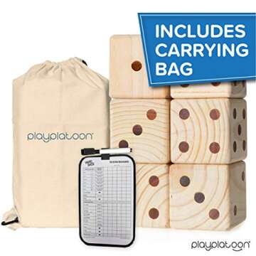 Play Platoon Lawn Dice - Giant Wooden Yard Dice Game for Playing Endless Outdoor Games