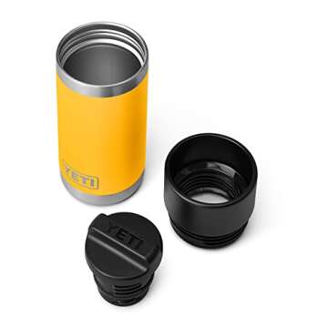 YETI Rambler 12 oz Bottle, Stainless Steel, Vacuum Insulated, with Hot Shot Cap, Alpine Yellow