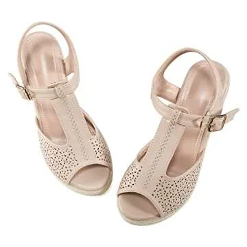 Judxsious Women's Espadrille Wedges - Stylish Summer Sandals