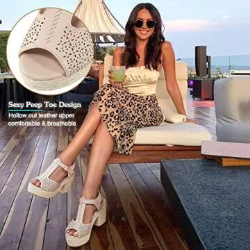 Judxsious Women's Espadrille Wedges - Stylish Summer Sandals