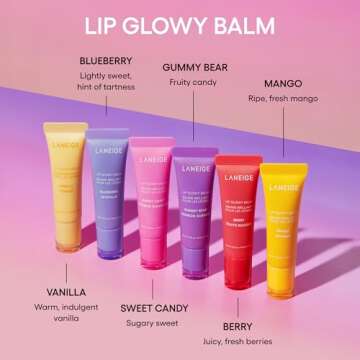 LANEIGE Mini Lip Glowy Balm Set: Keeps Lips Hydrated, Glossy, and Moisturized with Nourishing Shea and Murumuru Butters