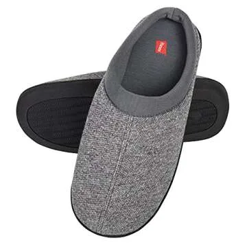 Hanes Comfort Soft Memory Foam Indoor Outdoor Clog Slipper Shoe - Men’s and Boy’s Sizes, Grey, 2X-Large