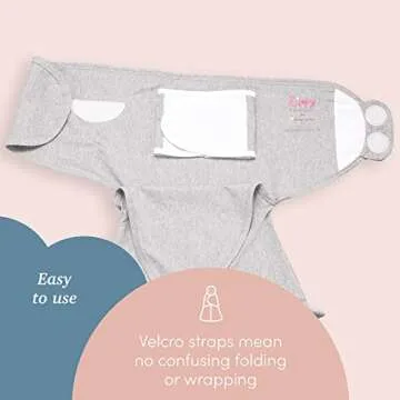 SleepingBaby Zippy Swaddle - Baby Swaddle Blanket with Convenient Bottom Zipper - Heather Grey - Small/Medium