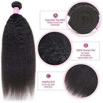Odir Virgin Hair Bundles - 18 20 22 Inch Kinky Straight