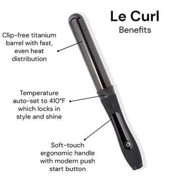 L'ANGE HAIR Le Curl Titanium Curling Wand | Professional Curling Iron for All Hair Types | Clip Free...