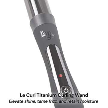 L'ANGE HAIR Le Curl Titanium Curling Wand | Professional Curling Iron for All Hair Types | Clip Free Hair Curler | Best Curling Wand for Relaxed Curls & Beach Waves | Black 1.25” (32MM)