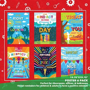 Sproutbrite Classroom Kindness Posters for Decorations - Inspiration Growth Mindset and Empathy for ...
