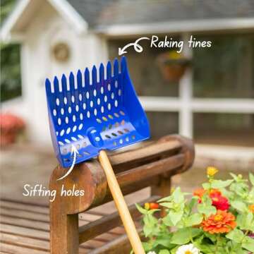 The Coop Scoop® 2-in-1 Chicken Poop Scooper & Rake – Durable Sand Sifting Litter Shovel for Chick...