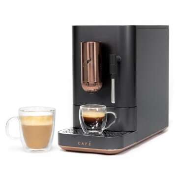 Café Affetto Automatic Espresso Machine & Milk Frother | Smart Brewing in 90 Seconds, Matte Black, ...