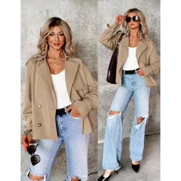 Stylish ZESICA Women's Crop Trench Coat for Every Occasion