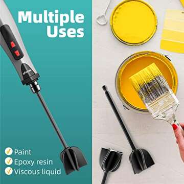 ISTOYO Resin Mixer Paddles, Epoxy Mixer Attachment for Powerful Mixing, Reusable Paint Mixer, Paint Stirrer Drill Attachment for Resin, Silicone Mixing (Included 4 Pcs)