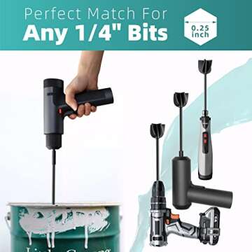 ISTOYO Resin Mixer Paddles, Epoxy Mixer Attachment for Powerful Mixing, Reusable Paint Mixer, Paint Stirrer Drill Attachment for Resin, Silicone Mixing (Included 4 Pcs)