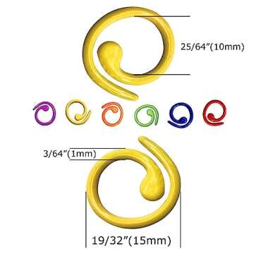 ZHENZHIZHE US 15 Colorful Split Ring Stitch Markers, 60 pcs Magnetic Steel Notions Progress Keeper f...