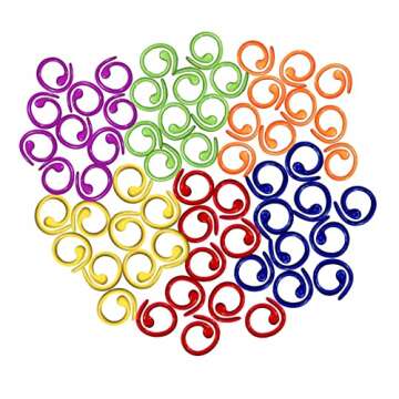 ZHENZHIZHE US 15 Colorful Split Ring Stitch Markers, 60 pcs Magnetic Steel Notions Progress Keeper for Knitting and Crocheting, 10 mm