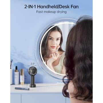 SWEETFULL Mini Portable Fan Powerful Handheld Fan Rechargeable,3 Speeds Personal Small Hand Fan for ...