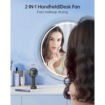 SWEETFULL Mini Portable Fan Powerful Handheld Fan Rechargeable,3 Speeds Personal Small Hand Fan for ...
