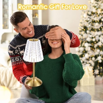 Nusogon Cordless Touch Dimmable Crystal Lamp (Gold)