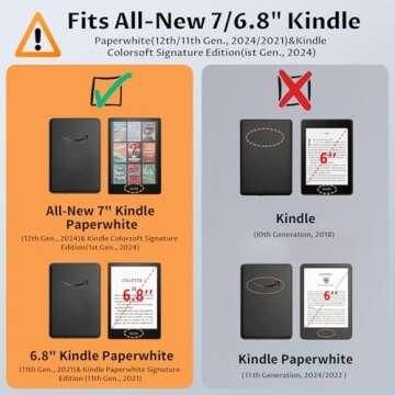 VORI Stand Case for 7"/6.8" Kindle Paperwhite (12th/11th Generation-2024/2021) and Kindle Colorsoft ...