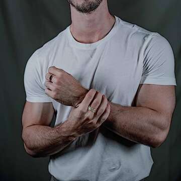 EIELO 9Pcs Stainless Steel Band Rings for Men Women Cool Fidget Spinning Chain Ring Anxiety Relief Fashion Simple Wedding Engagement Gold Ring Set