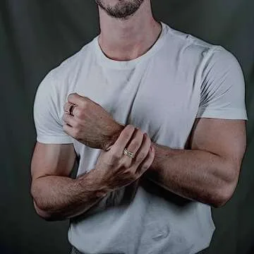 EIELO 9Pcs Stainless Steel Band Rings for Men Women Cool Fidget Spinning Chain Ring Anxiety Relief Fashion Simple Wedding Engagement Gold Ring Set