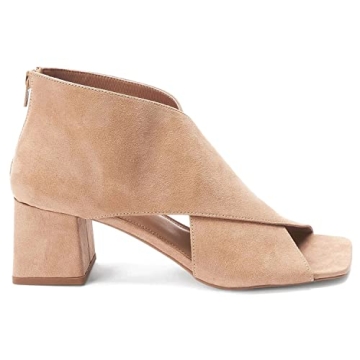 LEHOOR Women Chunky Heel Open Toe Booties - Stylish Comfort