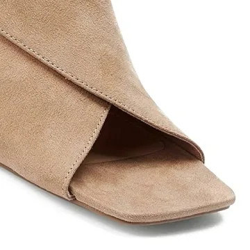 LEHOOR Women Chunky Heel Open Toe Booties - Stylish Comfort