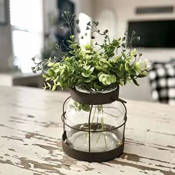 Vintage Glass Farmhouse Vase for Charming Home Decor