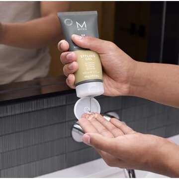 MITCH by Paul Mitchell Steady Grip Hair Gel for Men, Medium Hold, Medium Shine, For All Hair Types, Especially Fine to Medium Hair, 5.1 fl. oz.