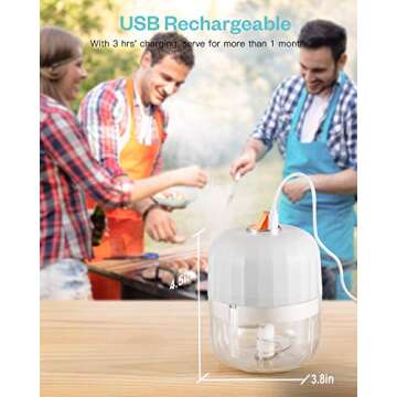 Electric Mini Garlic Chopper, Olrid Mini Chopper Food Processor, Garlic Mincer,Fusible Volume Iron-on Fleece | 15cm x 90cm (250ml),SL-BM07