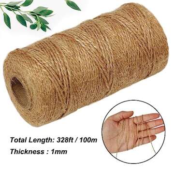 Shintop Jute Twine, 328 Feet 2ply Natural Twine String, Industrial Packing Materials Heavy Duty Twin...