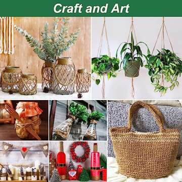 Shintop Jute Twine, 328 Feet 2ply Natural Twine String, Industrial Packing Materials Heavy Duty Twine for Arts and Crafts, Gift Wrapping and Gardening Applications