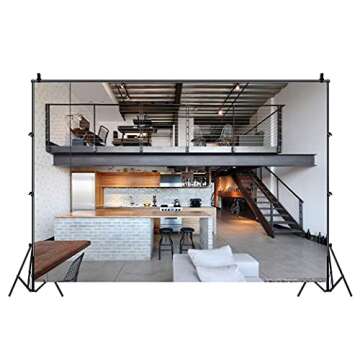 Leowefowa 9x6ft Duplex Kitchen Backdrop for Photo Props