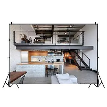 Leowefowa 9x6ft Duplex Kitchen Backdrop for Photo Props
