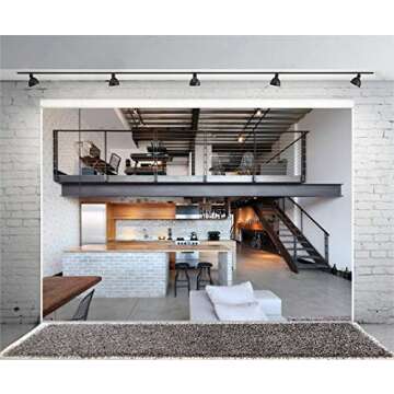 Leowefowa 9x6ft Duplex Kitchen Backdrop for Photo Props