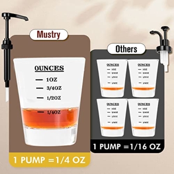mustry Coffee Syrup Dispenser Set with Labels and Pumps