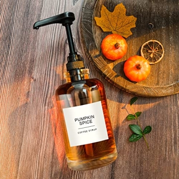 mustry Coffee Syrup Dispenser Set with Labels and Pumps