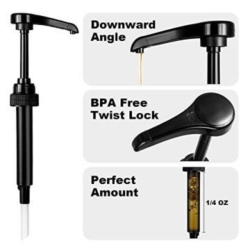 mustry Coffee Syrup Dispenser Set with Labels and Pumps