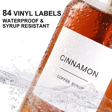 mustry Coffee Syrup Dispenser Set with Labels and Pumps