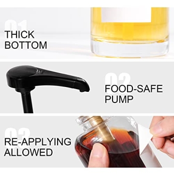 mustry Coffee Syrup Dispenser Set with Labels and Pumps