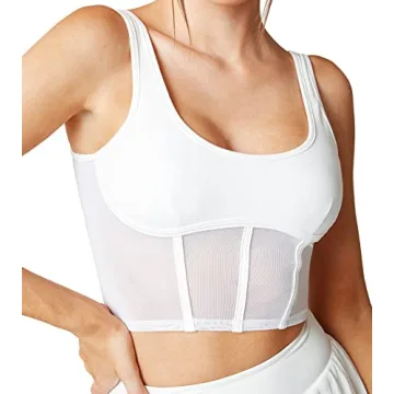 Mustcan Open Back Padded Built-in Sports Bra Longline Sports Bras Low Back Yoga Fitness Workout Crop...