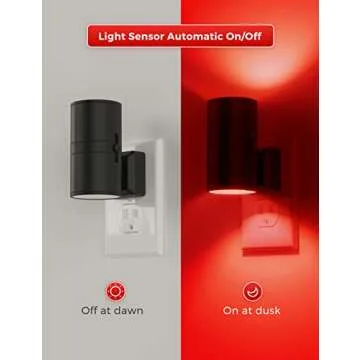 L LOHAS LED Night Light, Red Night Light, Night Lights Plug into Wall, LED Night Lights with Light S...