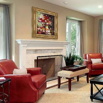 Elegant Van Gogh Floral Painting with Gold Frame