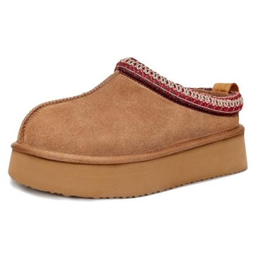 ZEXSAFETY Platform Slippers for Women - Fluffy Indoor-Outdoor Comfort